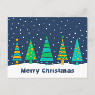 Snowy Fir Trees Postcard