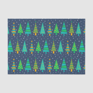 Snowy Fir Trees Tissue Paper