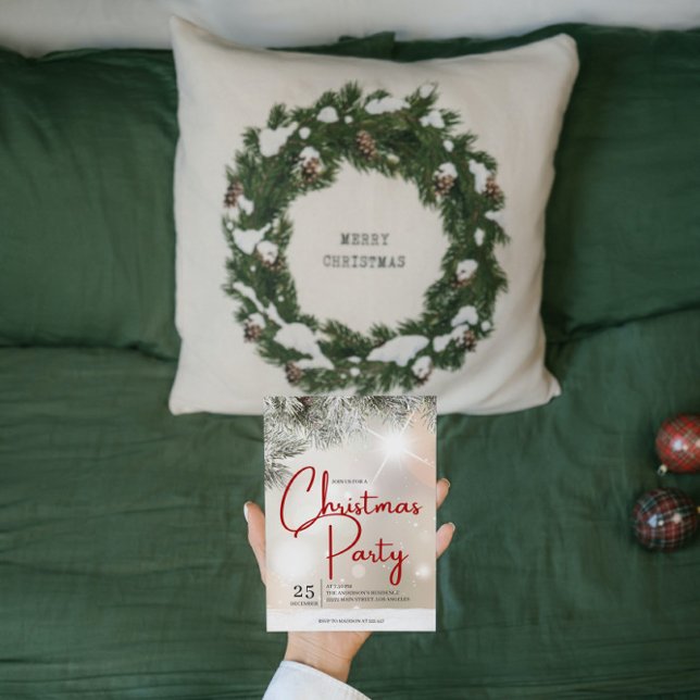 Snowy Fir Twigs Christmas Invitation (Creator Uploaded)