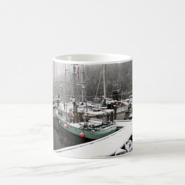 Snowy Fishing Boats - Captain's Mug (Center)