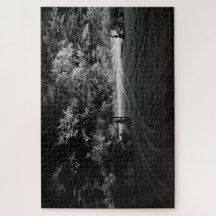 Snowy Forest at Night - monochrome puzzle