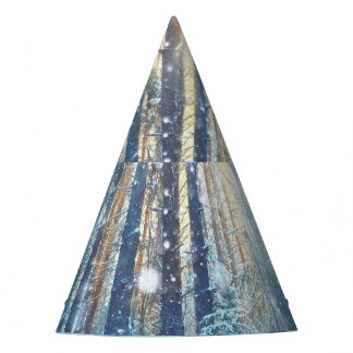 Snowy Forest Frosty Winter Scene Party Hat
