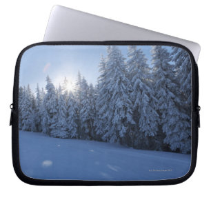 snowy forest in the mountain laptop sleeve