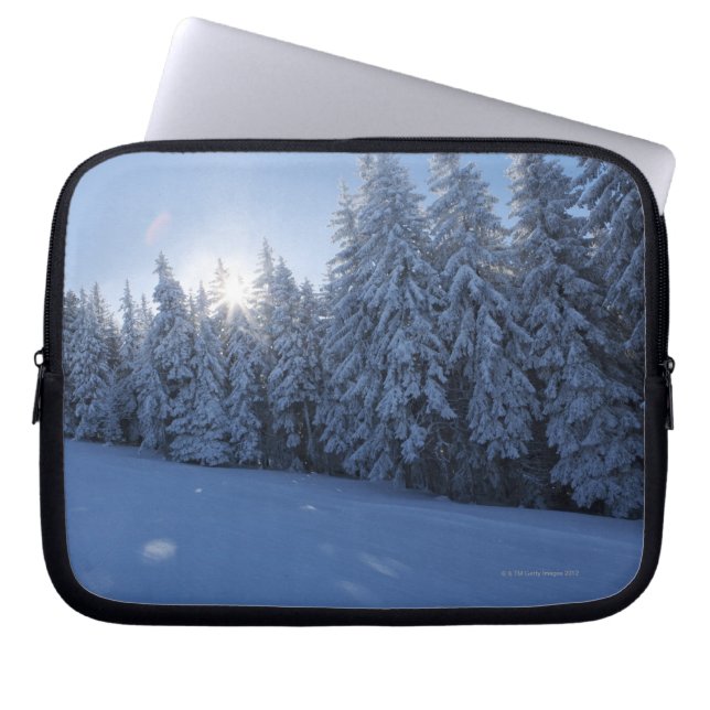 snowy forest in the mountain laptop sleeve (Front)