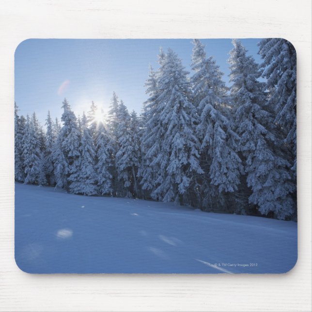 snowy forest in the mountain mouse pad (Front)