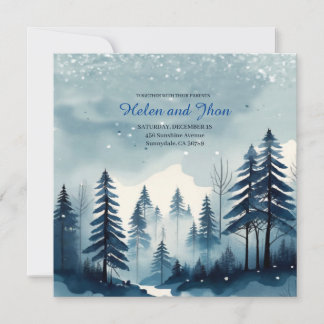 Snowy forest invitation