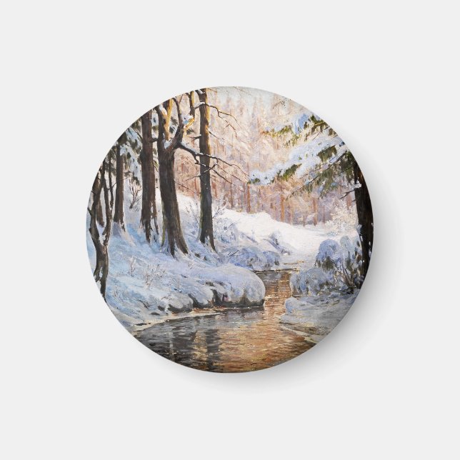 Snowy Forest Landscape, Walter Moras  Magnet (Front)
