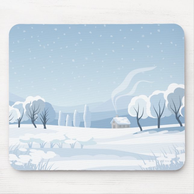 Snowy Forest Mouse Pad (Front)