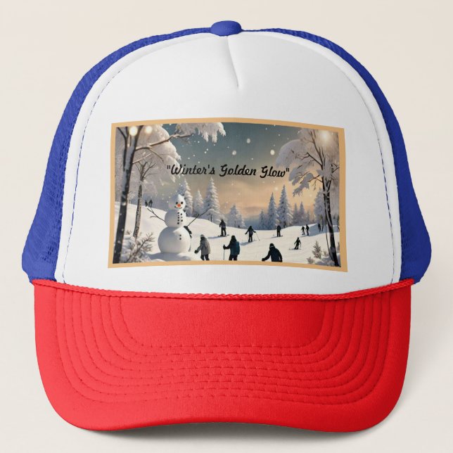 "Snowy Forest Retreat" Trucker Hat (Front)