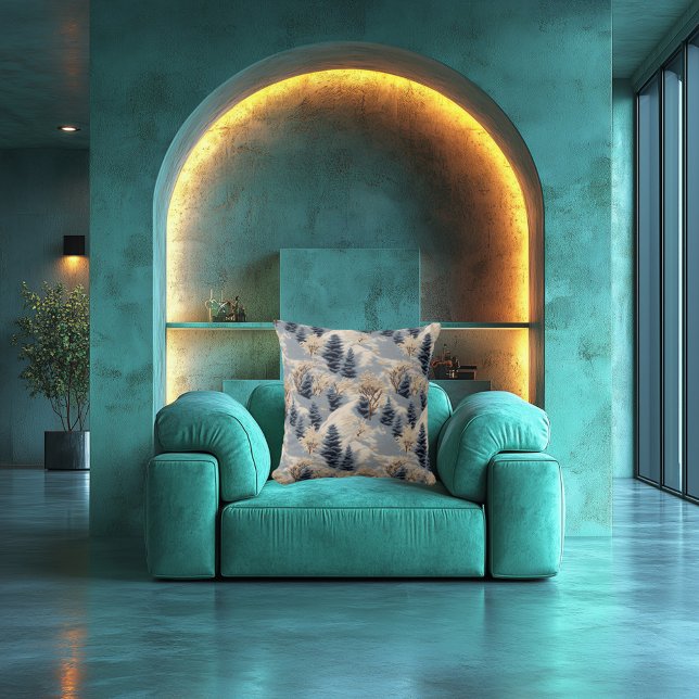 Snowy Forest Scene Pillow - Cosy Winter Home Decor (Creator Uploaded)