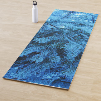 Snowy Forest Spruce Branches Yoga Mat