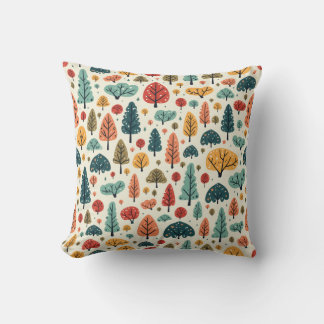 Snowy Forest Throw Pillow
