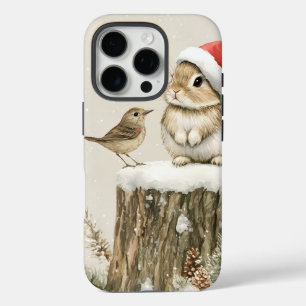 Snowy Forest Winter Woodland Christmas Bunny Bird  iPhone 16 Pro Case