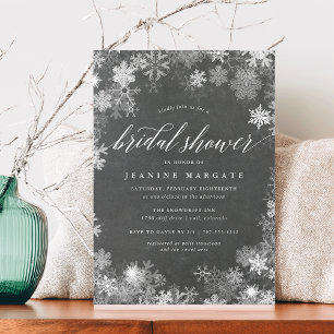 Snowy Frame   Rustic Winter Bridal Shower Invitation