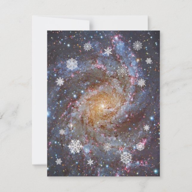 Snowy Galaxy Customisable Christmas Card (Front)