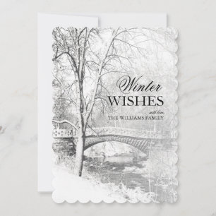 Snowy Garfield Park in Black and White