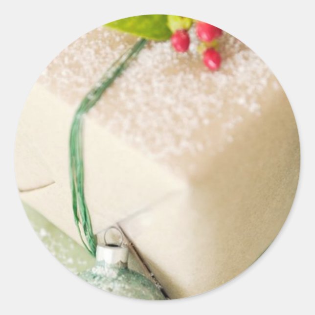 Snowy Gift Greeting Cards and Stickers (Front)