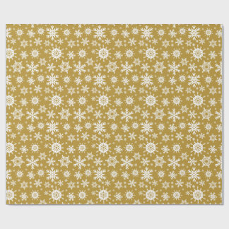 Snowy Gold Wrapping Paper