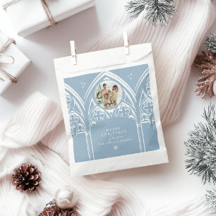 Snowy Gothic Winter Fairytale Christmas Blue Photo Favour Bags