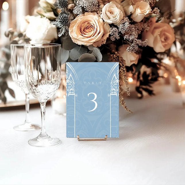 Snowy Gothic Winter Fairytale Christmas Blue Table Number (Creator Uploaded)