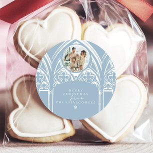 Snowy Gothic Winter Fairytale Christmas Classic Round Sticker