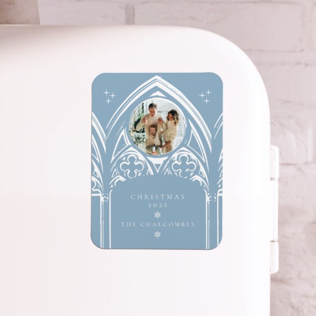 Snowy Gothic Winter Fairytale Christmas Photo Magnet (Creator Uploaded)