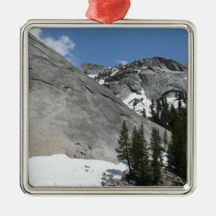 Snowy Granite Domes I at Yosemite National Park Metal Tree Decoration