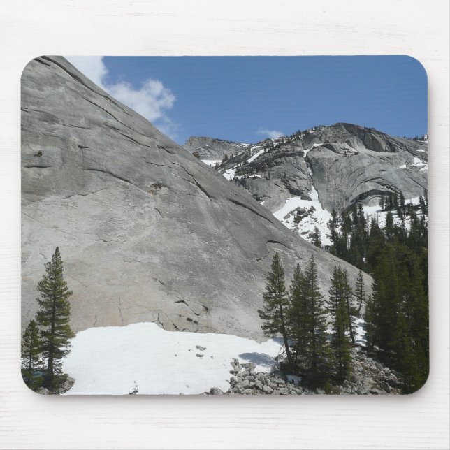 Snowy Granite Domes I at Yosemite National Park Mouse Pad (Front)