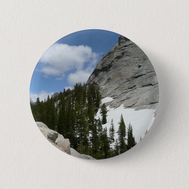 Snowy Granite Domes II Yosemite National Park 6 Cm Round Badge (Front)