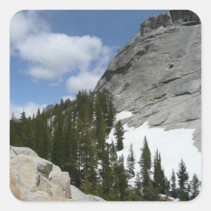 Snowy Granite Domes II Yosemite National Park Square Sticker