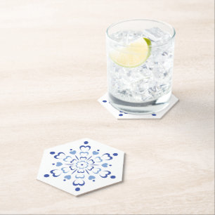 Snowy Heartburst Paper Coaster