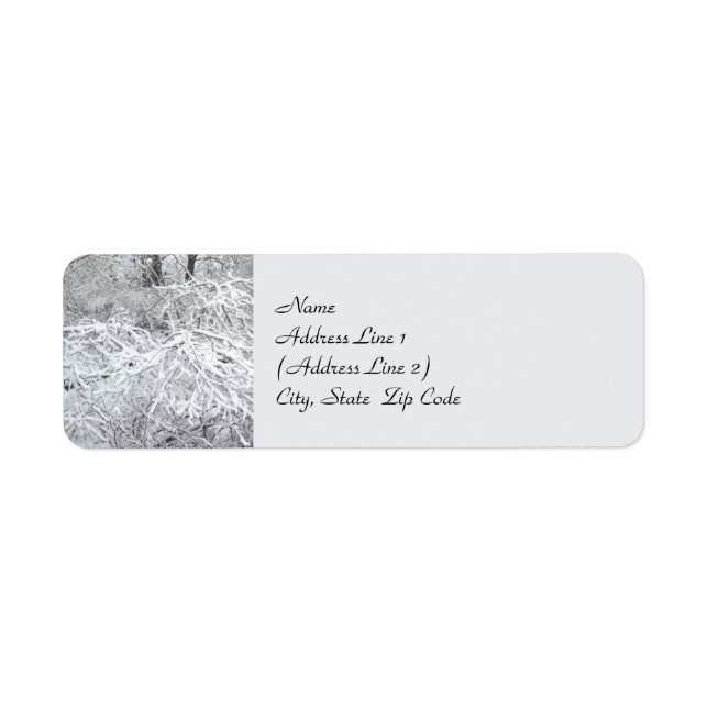 Snowy Hedgerow Winter Return Address Label (Front)