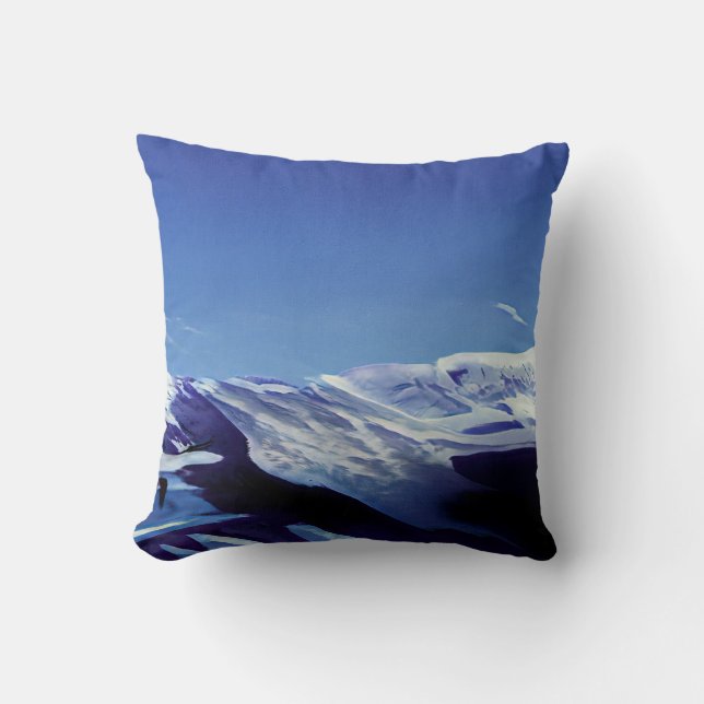 Snowy hills, winter panorama cushion (Front)