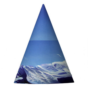 Snowy hills, winter panorama party hat