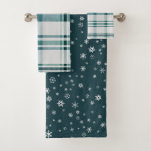 Snowy Holiday Bath Towel Set