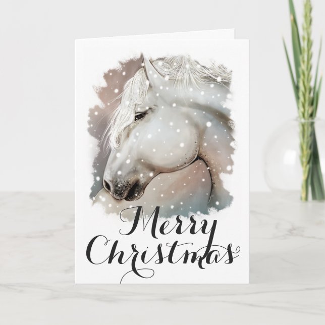 Snowy Horse Christmas Card (Front)