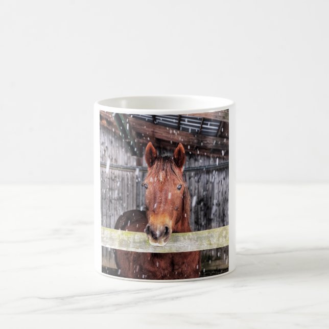 Snowy horse mug (Center)
