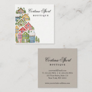 Snowy houses business card