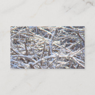 Snowy Ice Branches in Winter Business Card