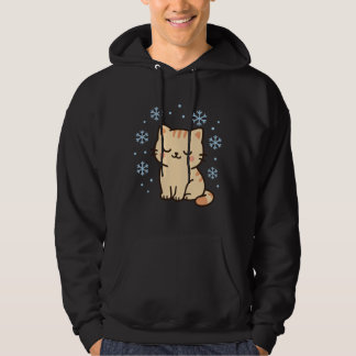 Snowy Kawaii Cat – Cute Winter Kitty Hoodie