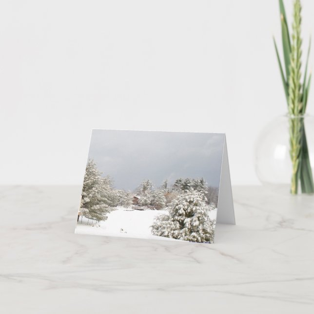 snowy lake winter scene notecard (Front)