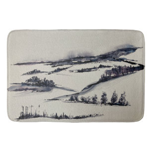 Snowy Landscape Bath Mat
