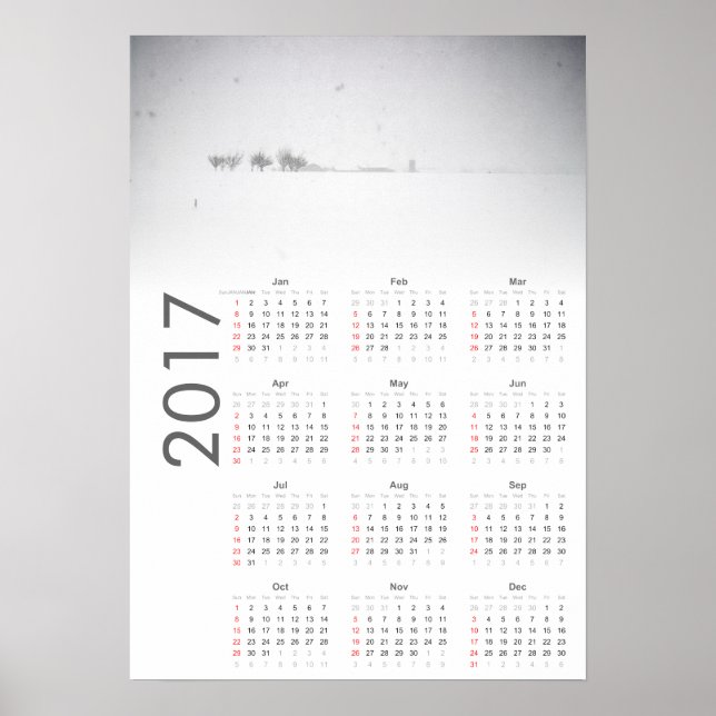 Snowy Landscape Calendar 2017 Poster (Front)