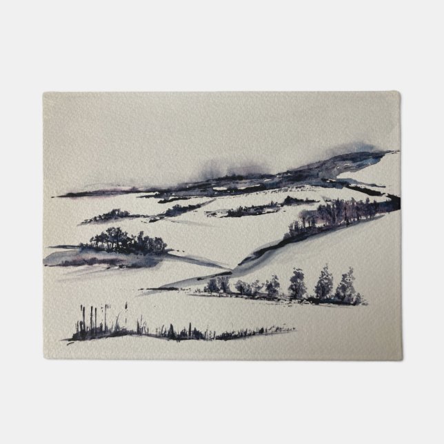 Snowy Landscape      Doormat (Front)