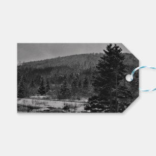 Snowy Landscape in Black and White Gift Tags