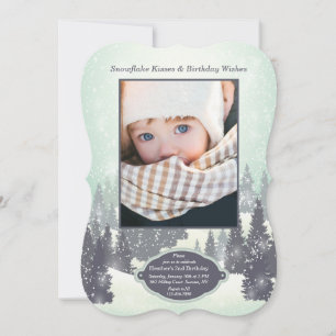 Snowy Landscape Photo Invitation