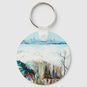Snowy Landscape with Arles by Vincent van Gogh Key Ring