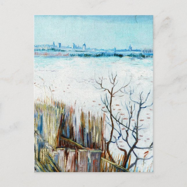 Snowy Landscape with Arles by Vincent van Gogh Postcard (Front)