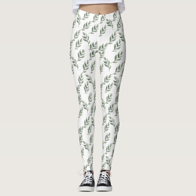 snowy ☃ leaves  leggings (Front)