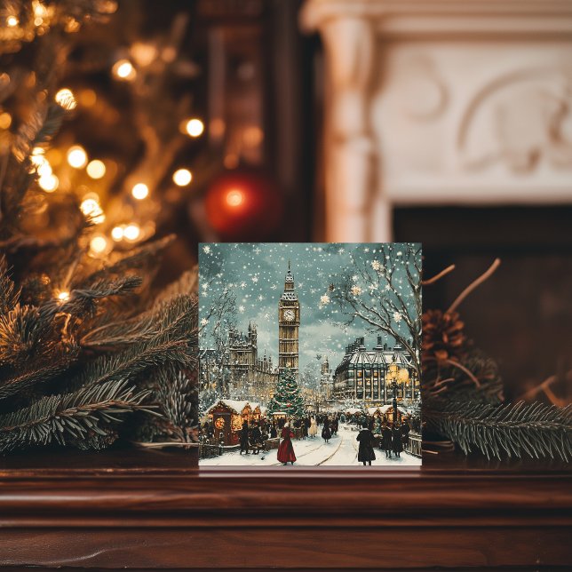 Snowy London Christmas Scene  Holiday Card (Creator Uploaded)